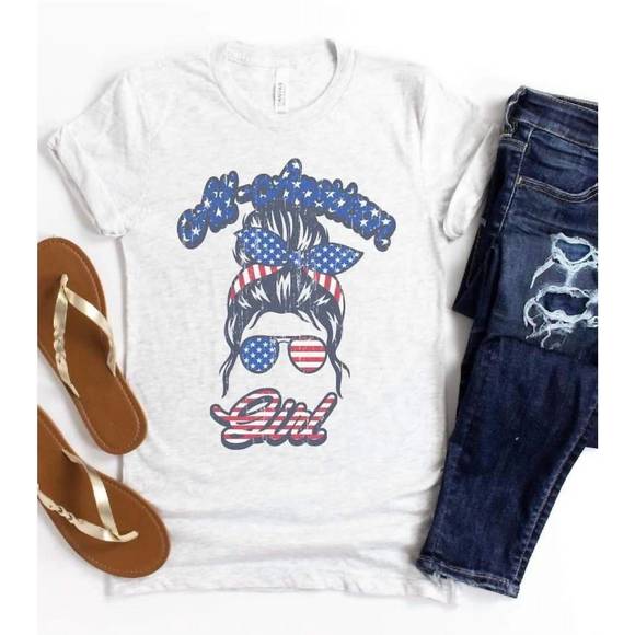 NEW SHE SHED all american girl tee in white - Picture 2 of 2